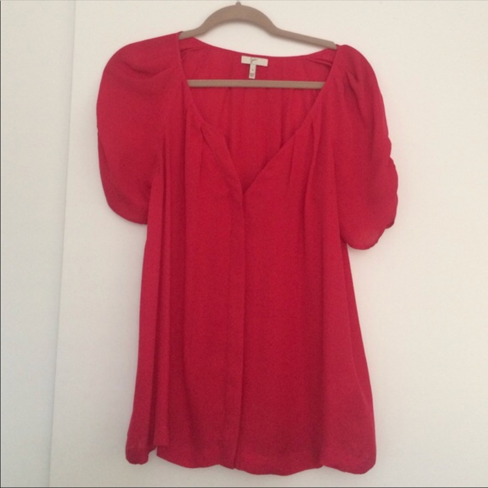 Red Joie Short Sleeve Blouse Sz S